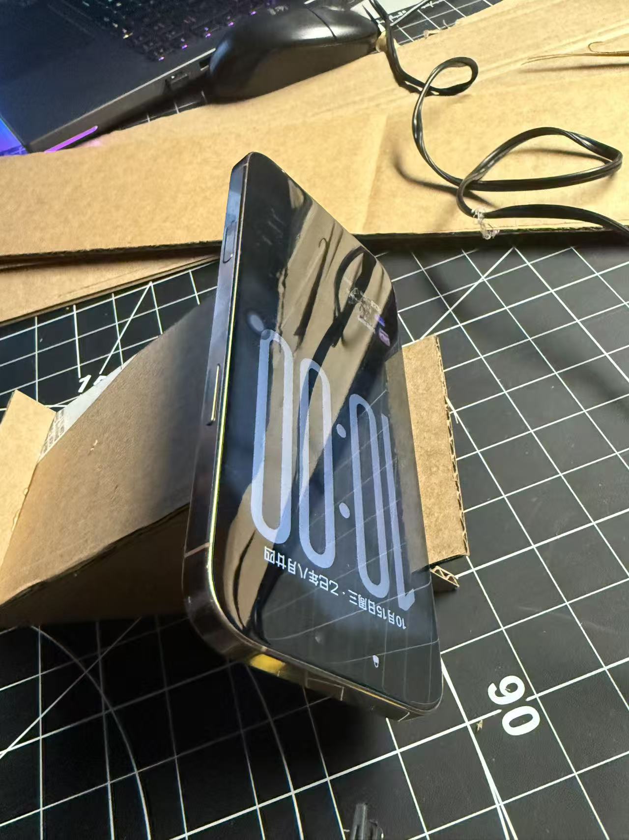 I tried positioning the phone at a sharper incline to see how the balance changed and to compare how each angle affected usability.